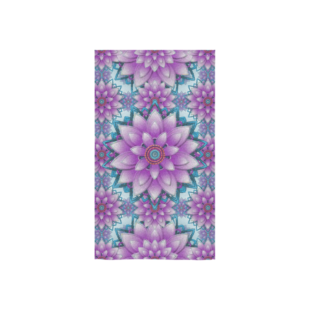 Lotus Flower Pattern - Purple and turquoise Custom Towel 16"x28"