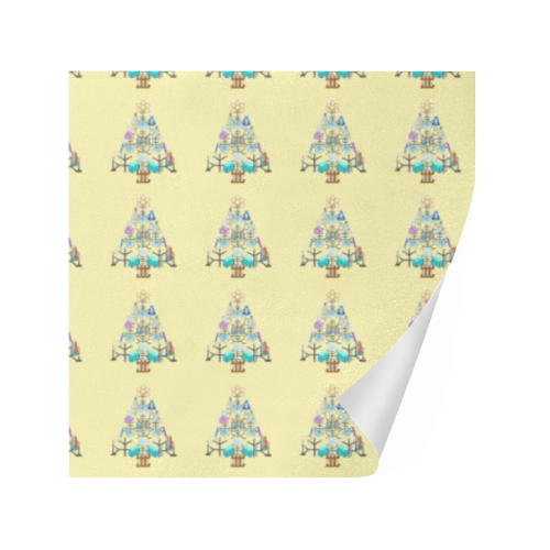Oh Chemist Tree, Oh Chemistry, Science Christmas on Yellow Gift Wrapping Paper 58"x 23" (3 Rolls)