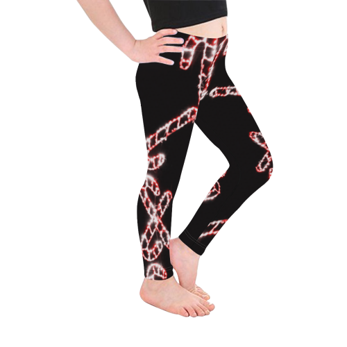 CANDY CANES Kid's Ankle Length Leggings (Model L06)