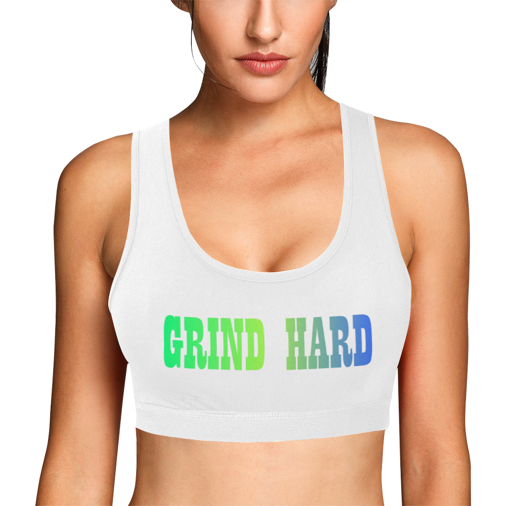 Grind Hard Women's All Over Print Sports Bra (Model T52)