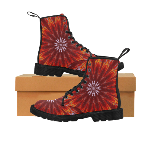 Fiery Lyapunov Martin Boots for Women (Black) (Model 1203H)