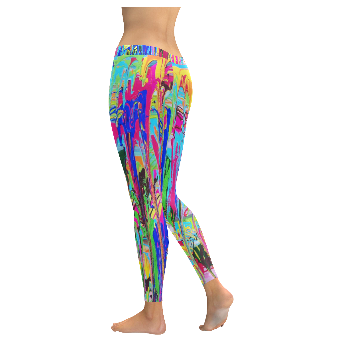 Dripping Women's Low Rise Leggings (Invisible Stitch) (Model L05)