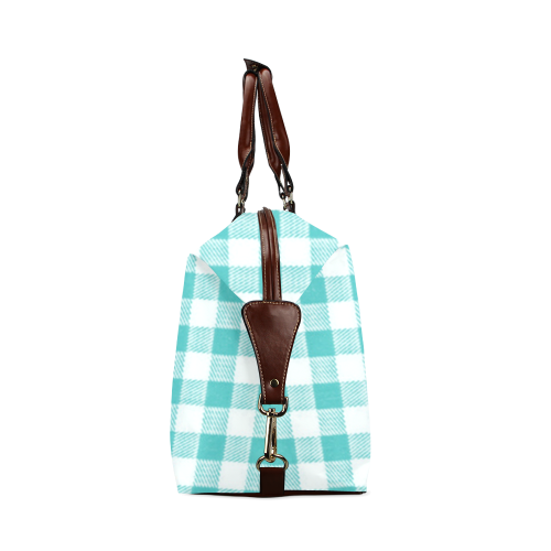 Teal Picnic Plaid Classic Travel Bag (Model 1643) Remake