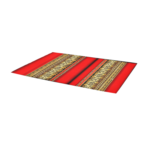 exotic Red and black design floor runner Area Rug 9'6''x3'3''