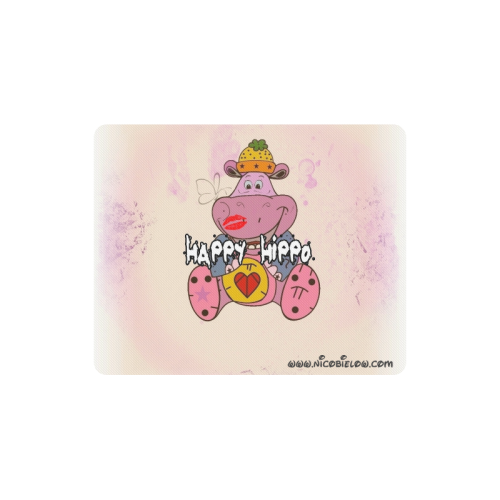 Happy Hippo by Nico Bielow Rectangle Mousepad