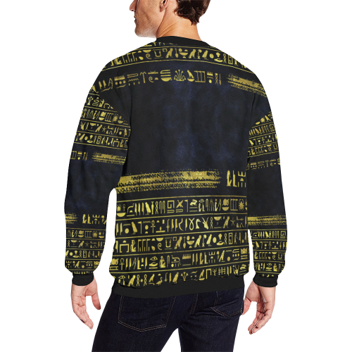 HIEROGLYPH DELUXE Men's Oversized Fleece Crew Sweatshirt (Model H18)