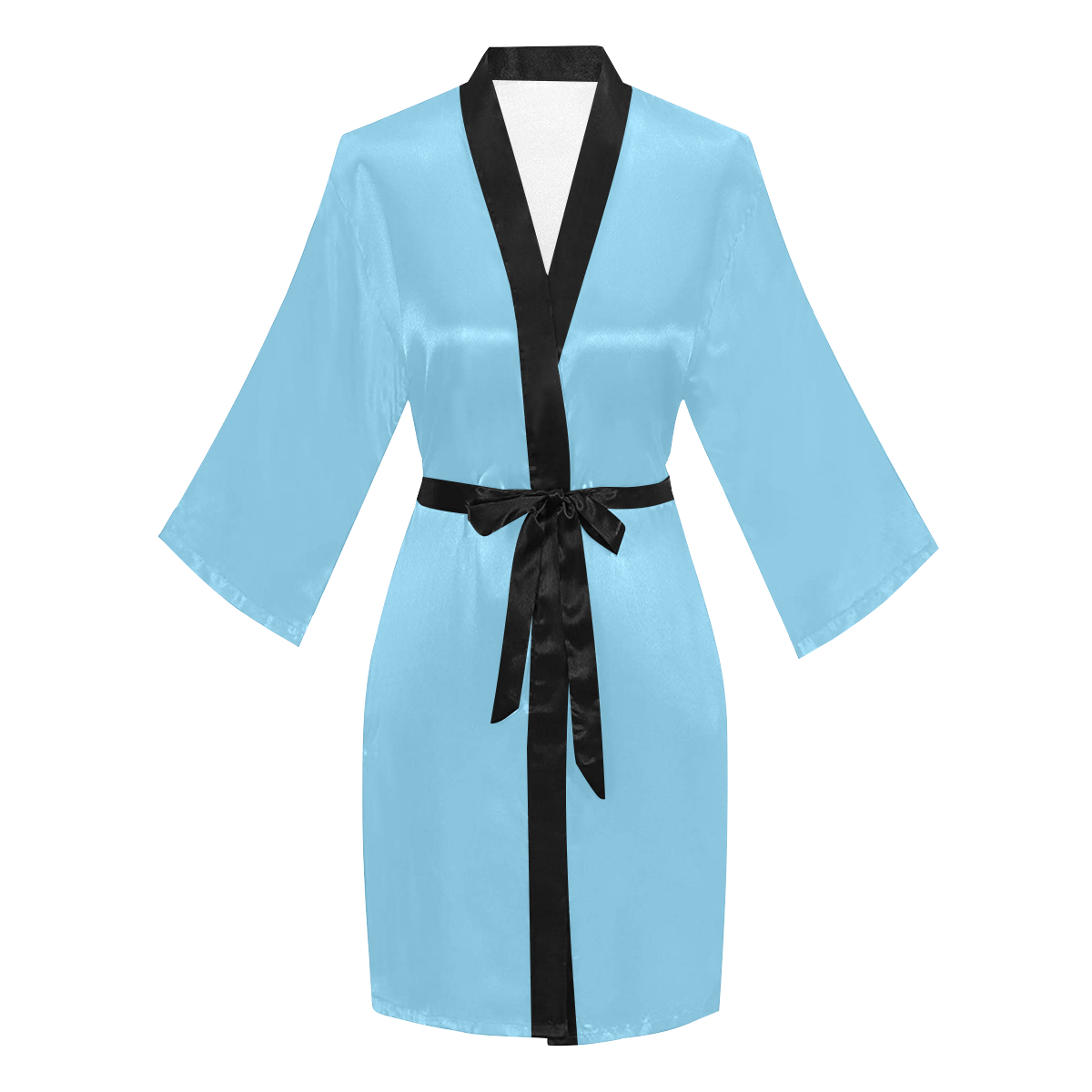 color baby blue Long Sleeve Kimono Robe