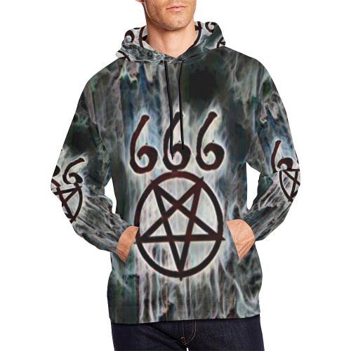 Luciferian Smoke All Over Print Hoodie for Men/Large Size (USA Size) (Model H13)