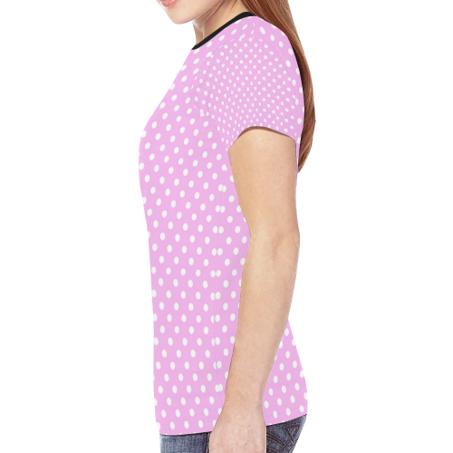 Polka-dot pattern New All Over Print T-shirt for Women (Model T45)
