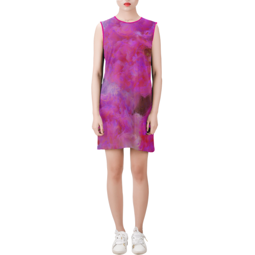 Painted Roses by JamColors Sleeveless Round Neck Shift Dress (Model D51)