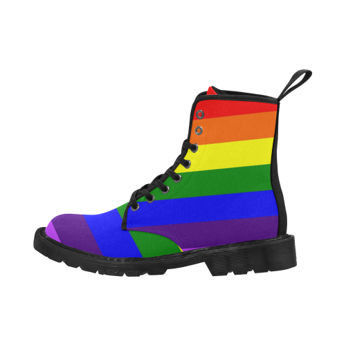 Rainbow Flag (Gay Pride - LGBTQIA+) Martin Boots for Women (Black) (Model 1203H)