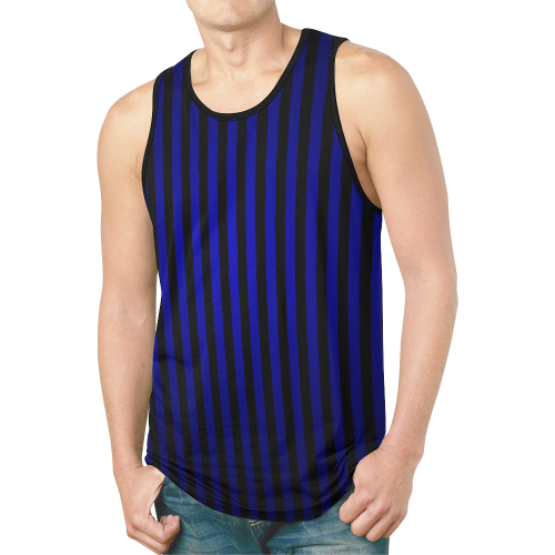 Midnight Blue Stripes New All Over Print Tank Top for Men (Model T46)