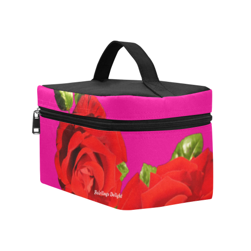 Fairlings Delight's Floral Luxury Collection- Red Rose Cosmetic Bag/Large 53086a6 Cosmetic Bag/Large (Model 1658)