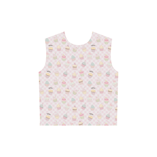Cupcakes All Over Print Sleeveless Hoodie for Women (Model H15)