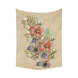 leather flower art Cotton Linen Wall Tapestry 60"x 80"