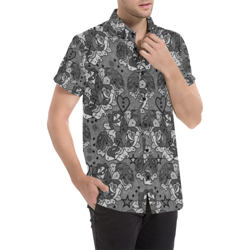 Rose Popart by Nico Bielow Men's All Over Print Short Sleeve Shirt (Model T53)