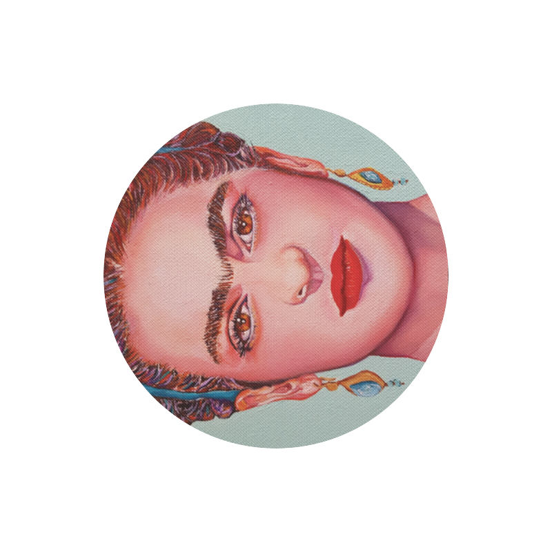 FRIDA IN YOUR FACE Round Mousepad
