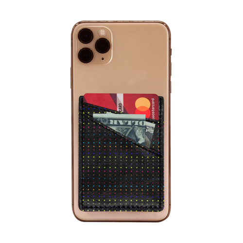 Colorful Dots Retro 60s Cell Phone Card Holder