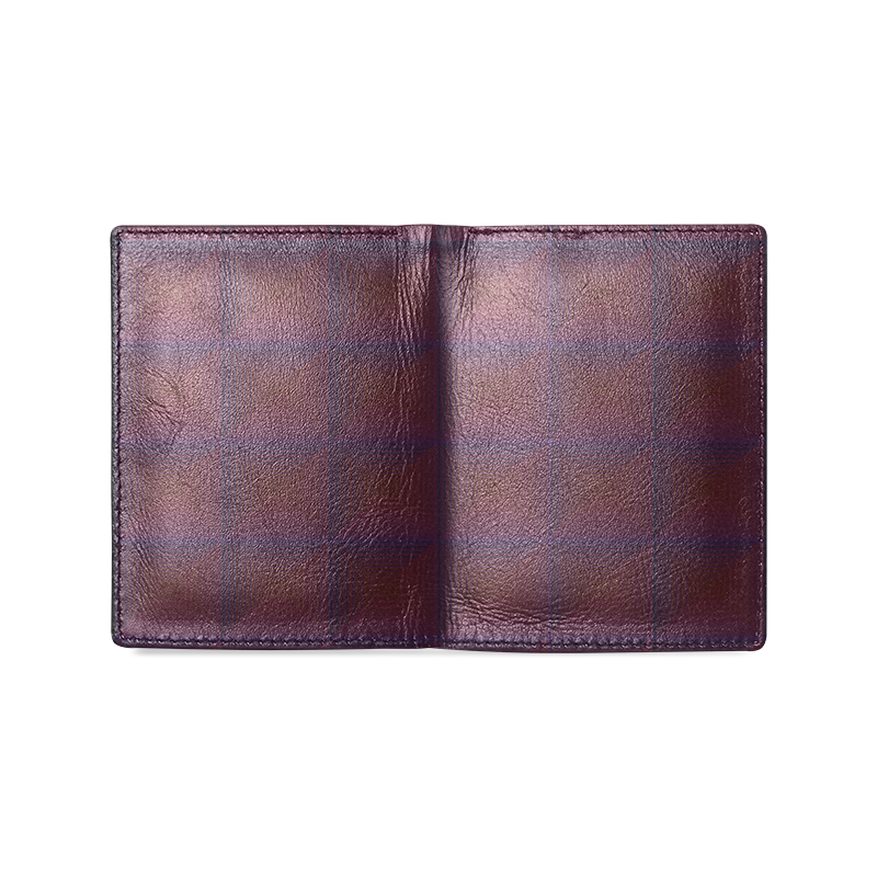 Brown multicolored multiple squares Men's Leather Wallet (Model 1612)
