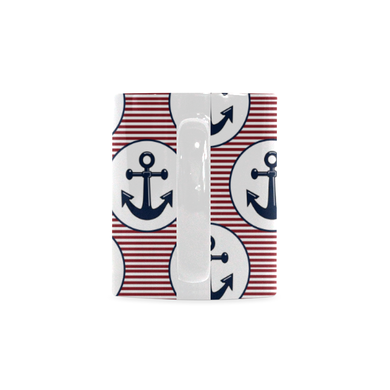 navy and red anchor nautical design White Mug(11OZ)