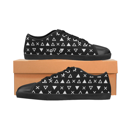 Geo Line Triangle Canvas Shoes for Women/Large Size (Model 016)