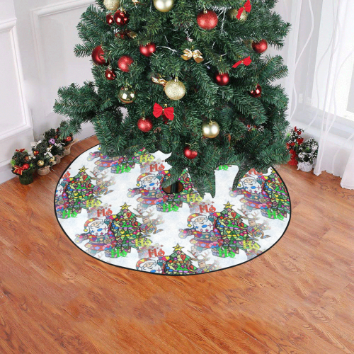 Ho Ho Ho X Mas by Nico Bielow Christmas Tree Skirt 47" x 47"