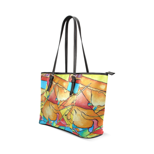 ABSTRACT NO. 1 Leather Tote Bag/Small (Model 1640)