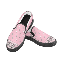 Pink Bandana Women's Slip-on Canvas Shoes (Model 019)