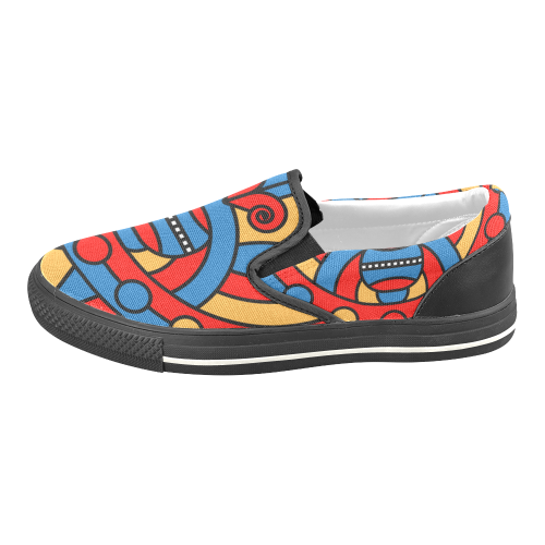 Aztec Maasai Lion Tribal Slip-on Canvas Shoes for Kid (Model 019)