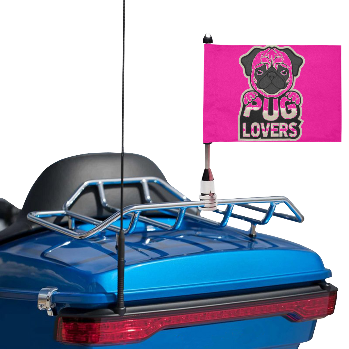 PUG LOVERS Motorcycle Flag (Twin Sides)