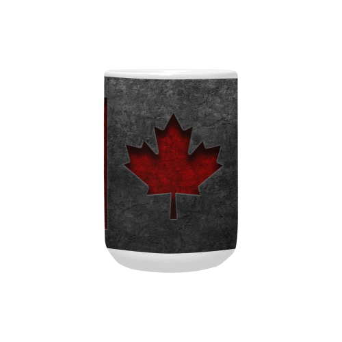 Canadian Flag Stone Texture Custom Ceramic Mug (15OZ)