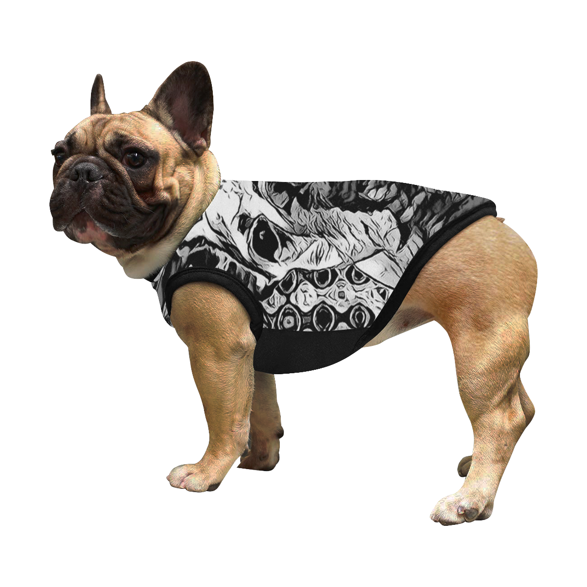 FRENCH BULLDOG ART BLACK AND WHITE II All Over Print Pet Tank Top