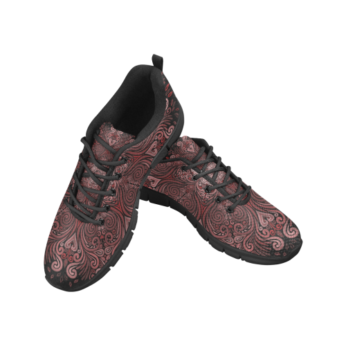 Red, orange, pink and brown 3D Mandala Pattern Women's Breathable Running Shoes (Model 055)