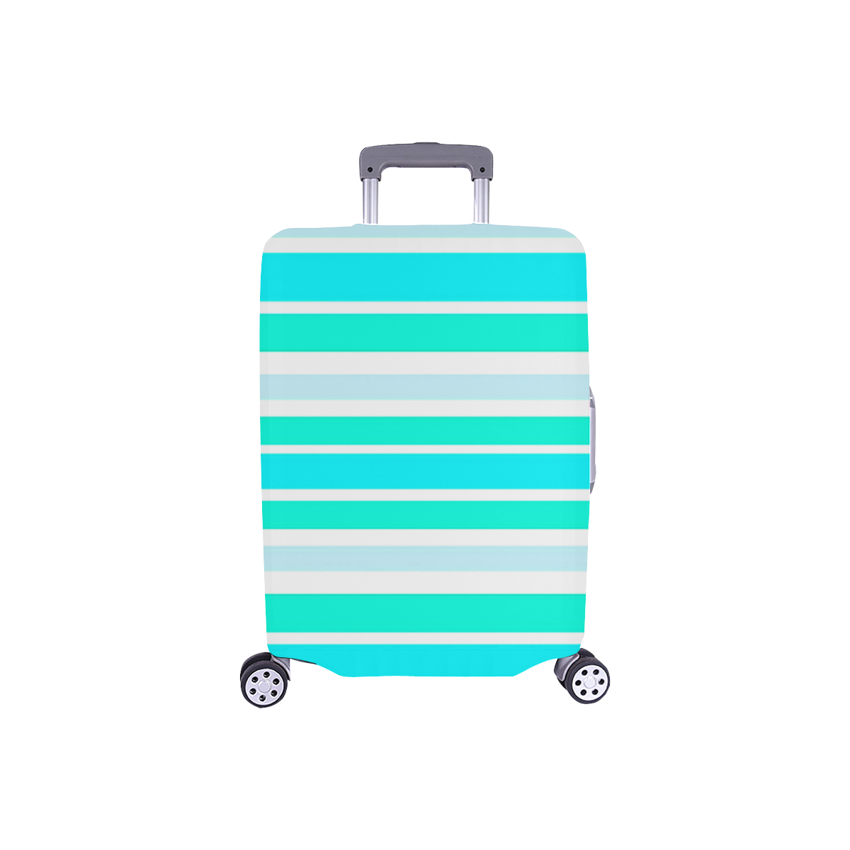 Turquoise Green Stripes Luggage Cover/Small 18"-21"