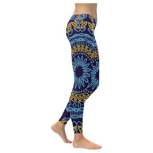 MANDALA PLANETS ALIGN Women's Low Rise Leggings (Invisible Stitch) (Model L05)