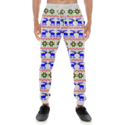 Christmas Ugly Sweater 'Deal With It' Reindeer White Men's All Over Print Sweatpants/Large Size (Model L11)