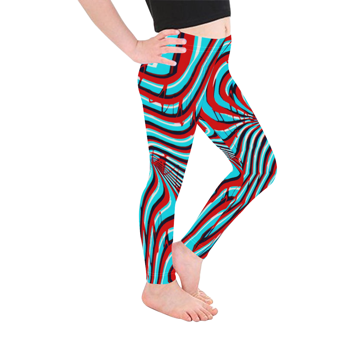 Retro Psychedelia Kid's Ankle Length Leggings (Model L06)