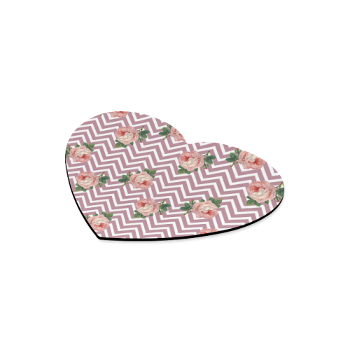 violet chevron rose Heart-shaped Mousepad