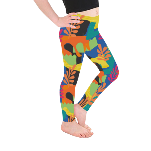 Abstract Nature Pattern Kid's Ankle Length Leggings (Model L06)