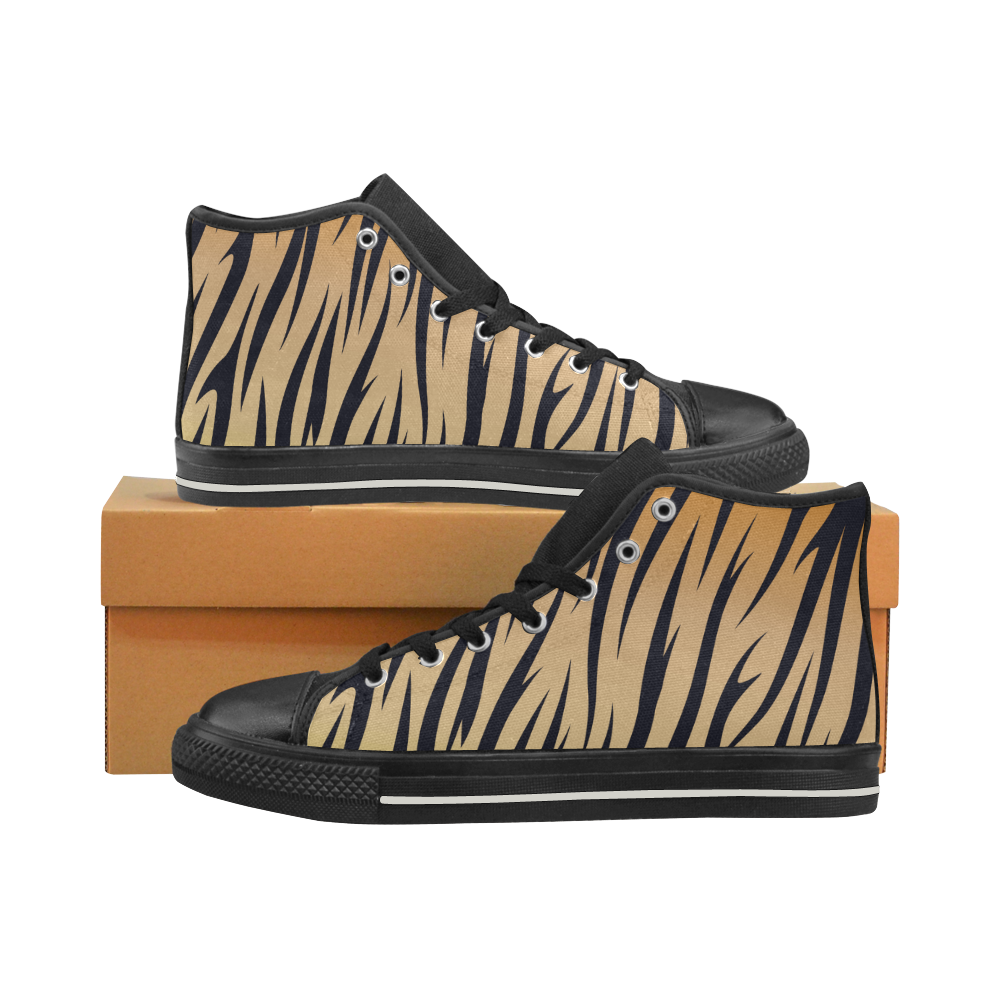 WILD Tiger Men’s Classic High Top Canvas Shoes (Model 017)