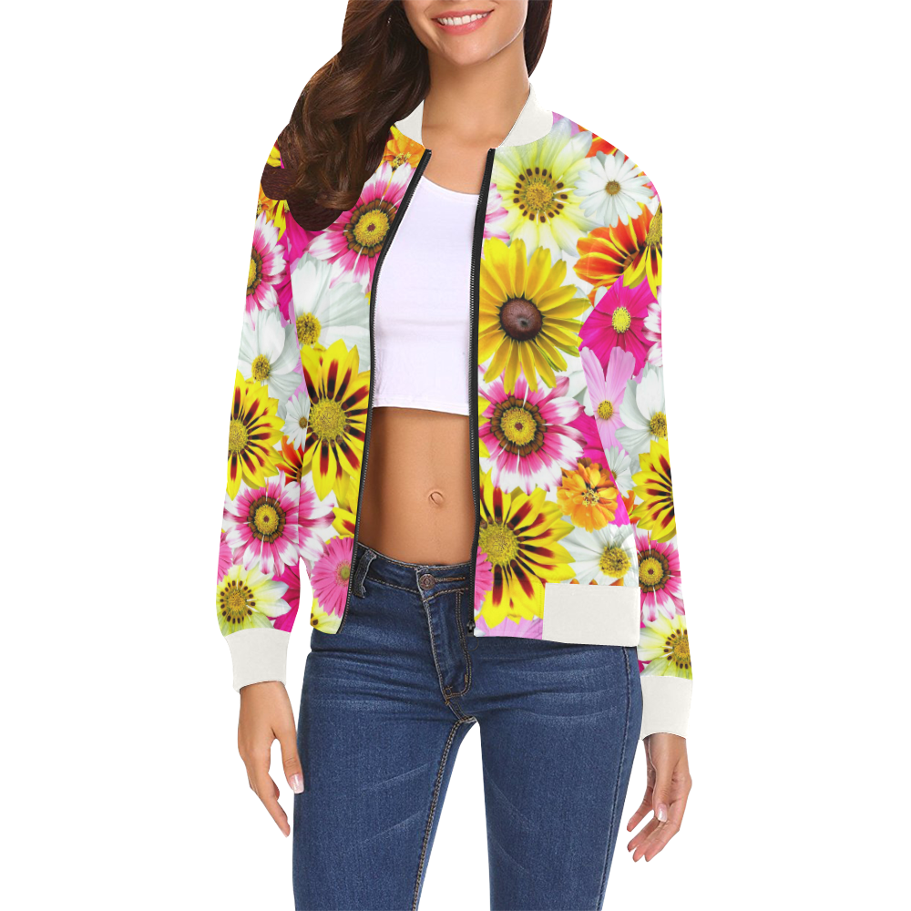 Spring Time Flowers 1 All Over Print Bomber Jacket for Women (Model H19)