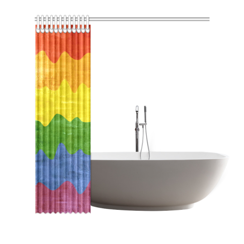 Gay Pride - Rainbow Flag Waves Stripes 3 Shower Curtain 72"x72"