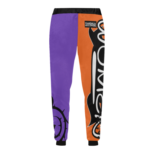Purple/Orange Unisex All Over Print Sweatpants (Model L11)