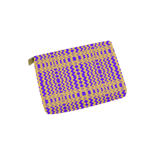 Purple Yellow Modern  Waves Lines Carry-All Pouch 6''x5''