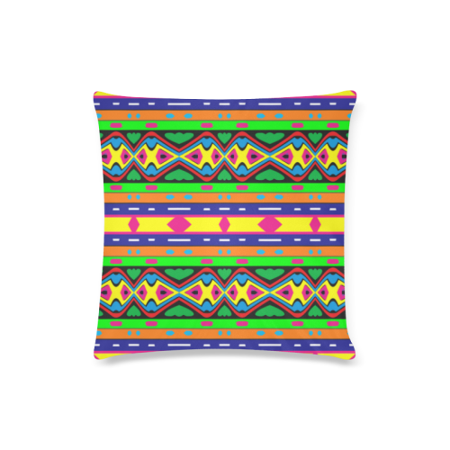 Distorted colorful shapes and stripes Custom Zippered Pillow Case 16"x16"(Twin Sides)