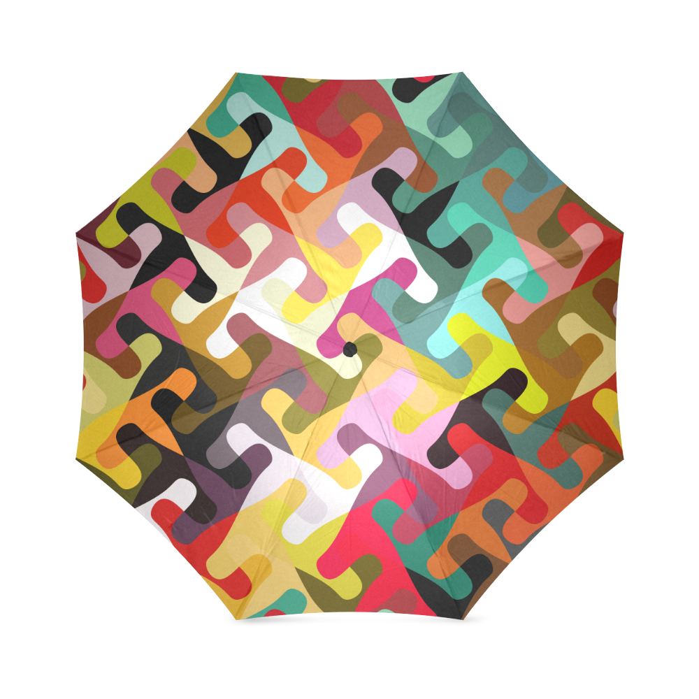 Colorful shapes Foldable Umbrella (Model U01)