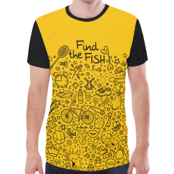 Picture Search Riddle - Find The Fish 1 New All Over Print T-shirt for Men (Model T45)