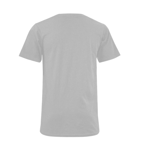 Finger Heart / Silver Men's V-Neck T-shirt (USA Size) (Model T10)