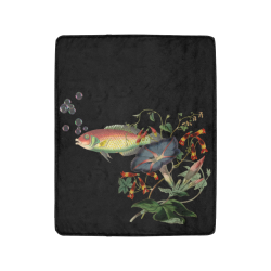 Fish With Flowers Surreal Ultra-Soft Micro Fleece Blanket 40"x50"