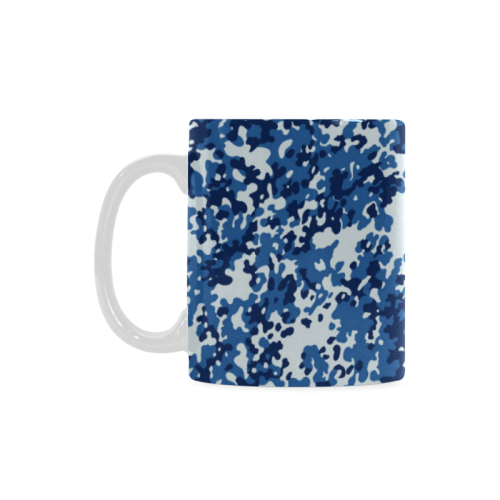 Digital Blue Camouflage White Mug(11OZ)
